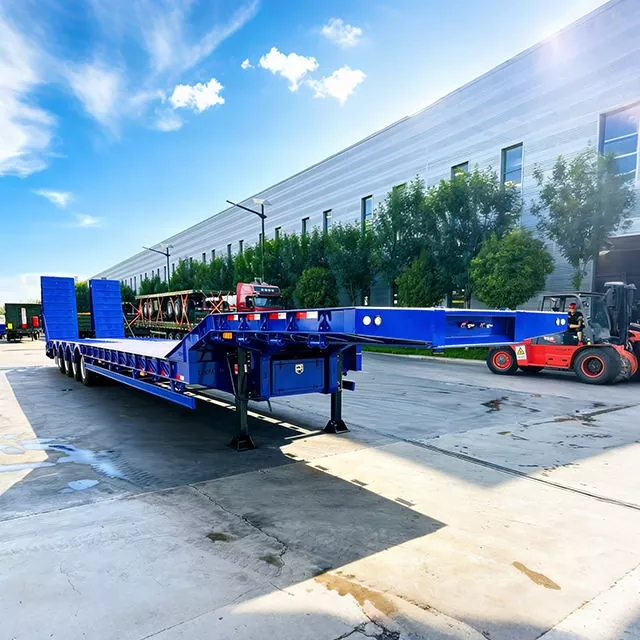 ဖြုတ်တပ်နိုင်သော Gooseneck Lowbed Semi-Trailer