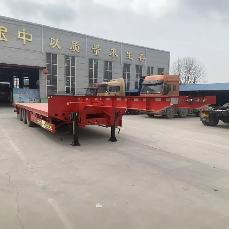 ကျယ်ပြန့်သော Gooseneck Flatbed Semi-Trailer
